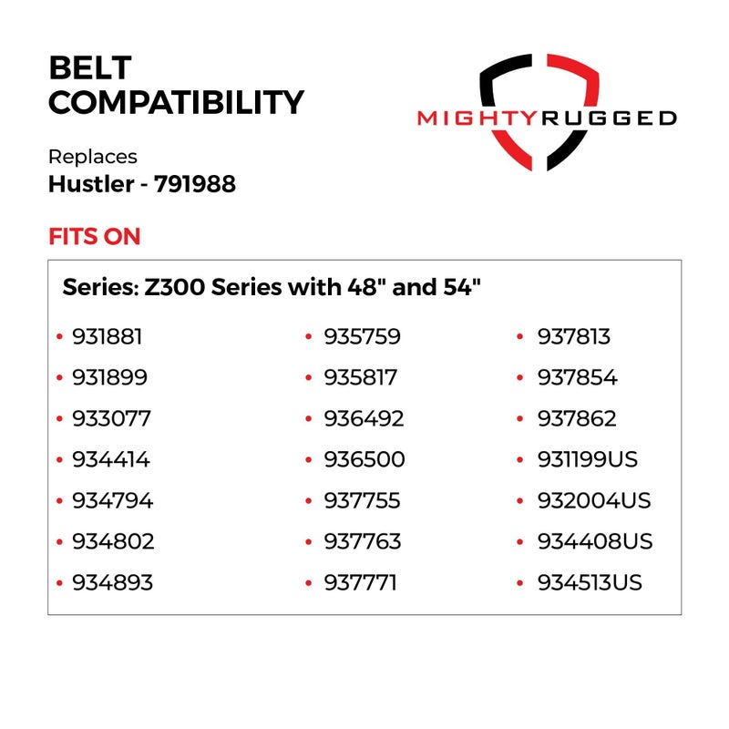 MightyRugged Hustler OEM Replacement Belt 791988 - FITS Hustler Raptor with 52 inch Deck Belt - 5/8 x 140 3/4 - Image 3